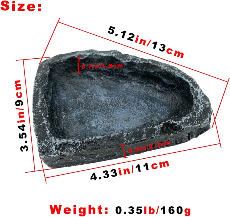 CATENESS Reptile Water Dish Food Bowl, 2 Pack Reptile Feeding Dish Corner Bowl Terrarium Bowls for Bearded Dragon Lizard Frog Gecko Tortoise Hermit Crab - Image 2
